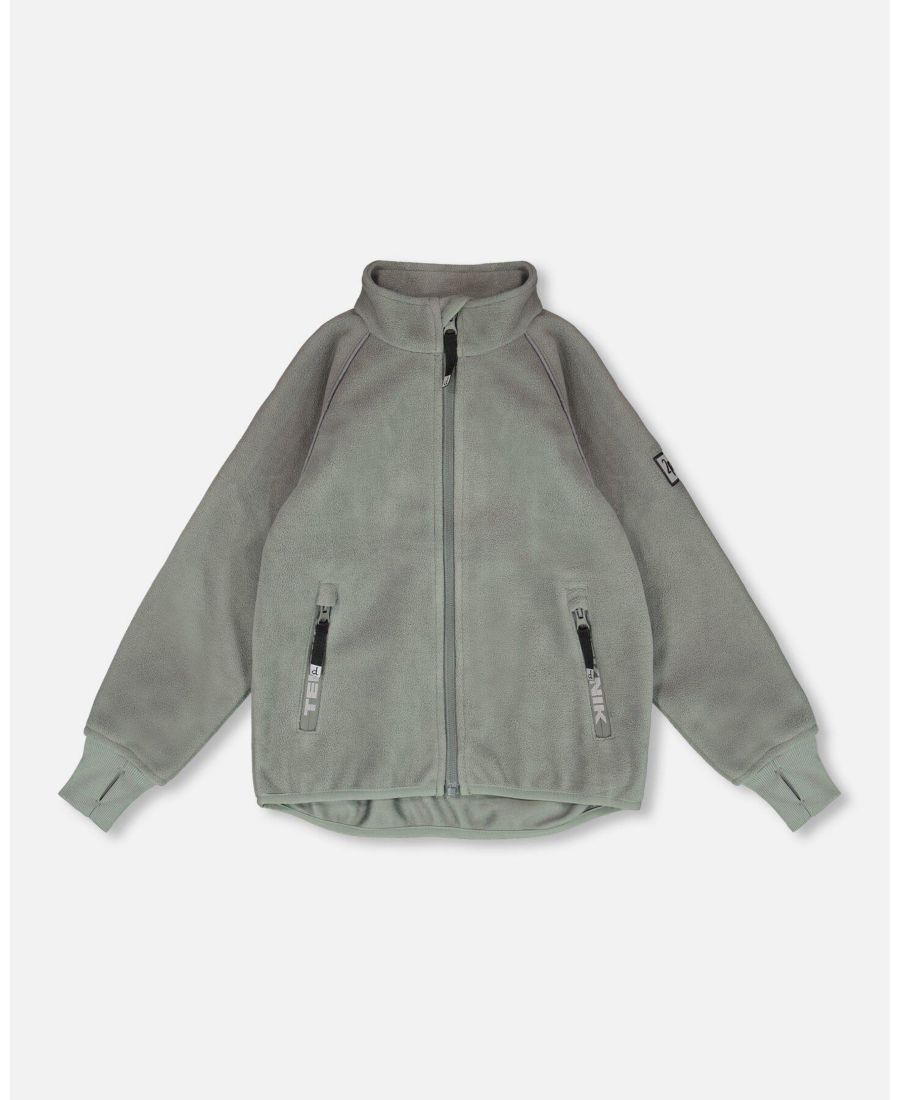 

Детская куртка-поло унисекс Teknik, цвет шалфей Deux par Deux, Sage