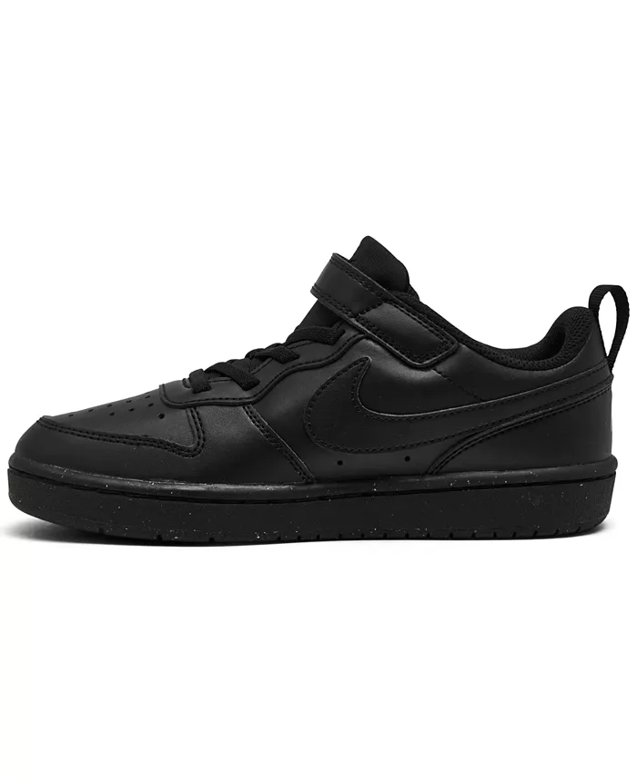 Детские повседневные кроссовки Little Kids Court Borough Low Recraft с регулируемым ремешком от Finish Line Nike, черный — фото 3