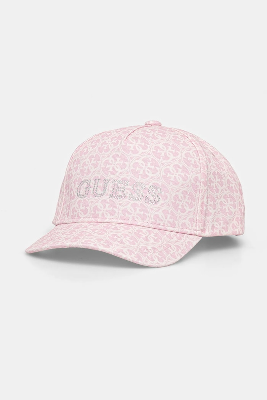 

Детская хлопковая кепка с козырьком Guess, розовый
