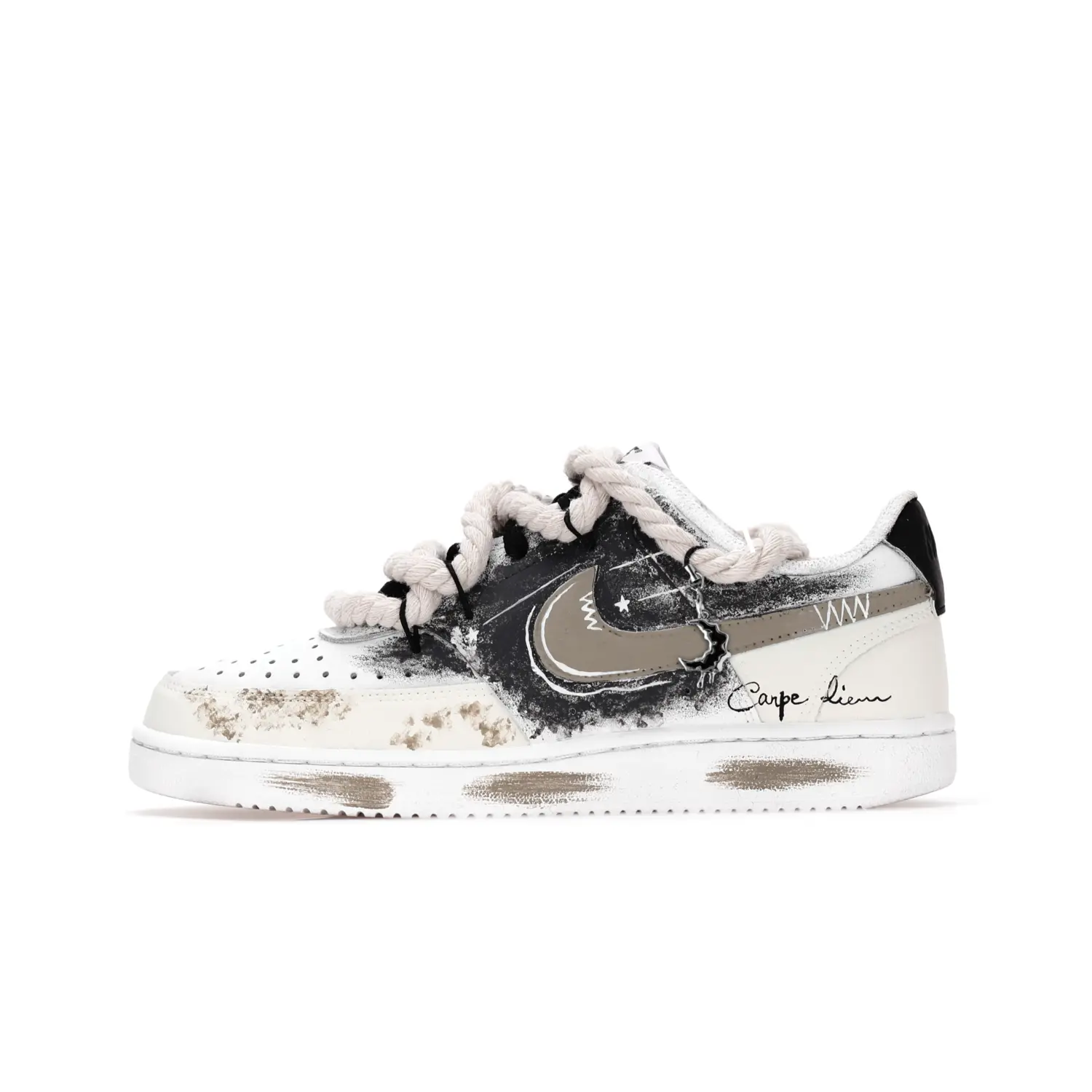 

Кроссовки для скейтбординга Court Vision 1 Mechanical Spirit, с амортизацией Moon Shadow, износостойкие низкие, унисекс Nike, коричневый белый