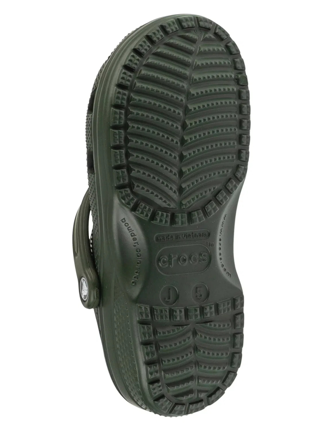 Детские сандалии Crocs Classic Clog Kids зеленого цвета — фото 3