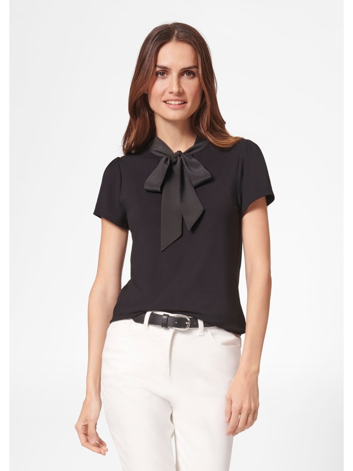 

MADELEINE Футболка с короткими рукавами и завязкой, черного цвета, Черный, MADELEINE Футболка с короткими рукавами и завязкой, черного цвета