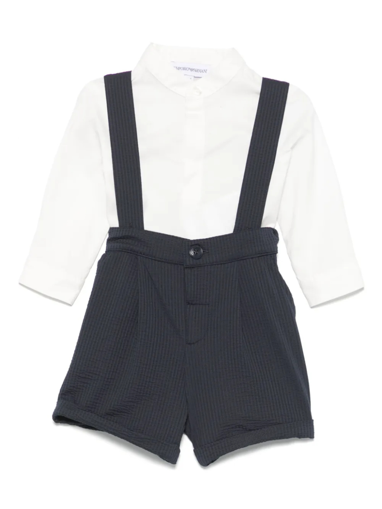 

Фактурный комплект из топа и шортов Emporio Armani Kids, белый