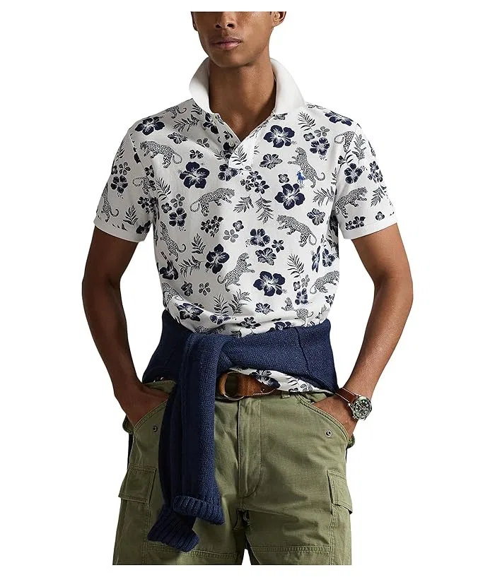 Футболка поло Classic Fit Tropical Mesh Polo Ralph Lauren, Midscale Jaguar Tropical/White