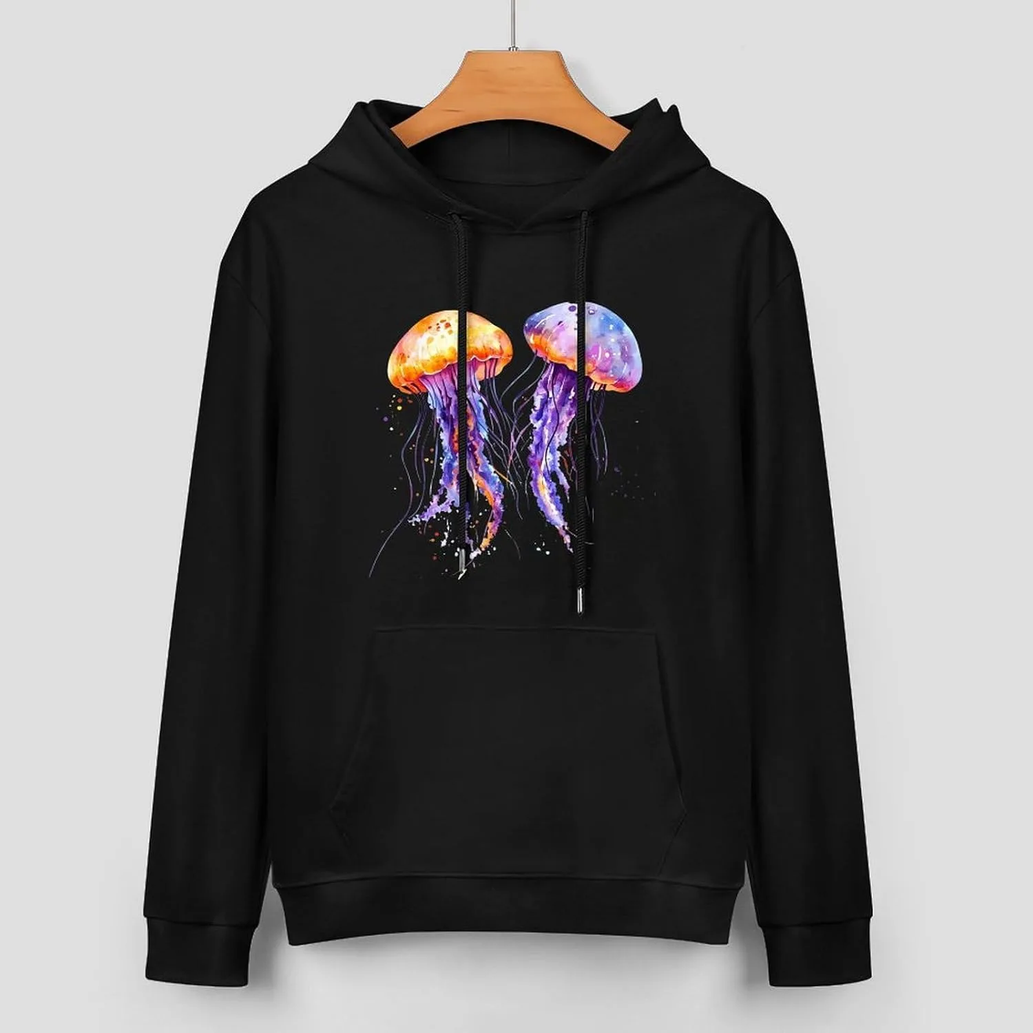 Толстовка Watercolor Jellyfish с карманом — фото 3