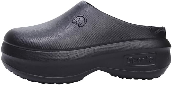 

Женские мюли однотонные на платформе, модные закрытые слипоны для работы шеф-повара, легкие противоскользящие сандалии Hhhchpm, черный