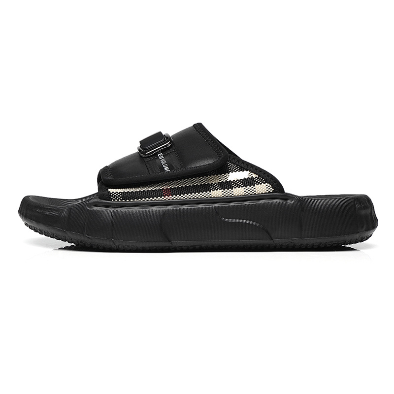 

Резиновые износостойкие тапочки-слайды мужские Devanro, Black
