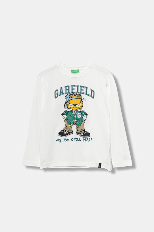 

Детская хлопковая кофта с длинным рукавом United Colors Of Benetton, белый