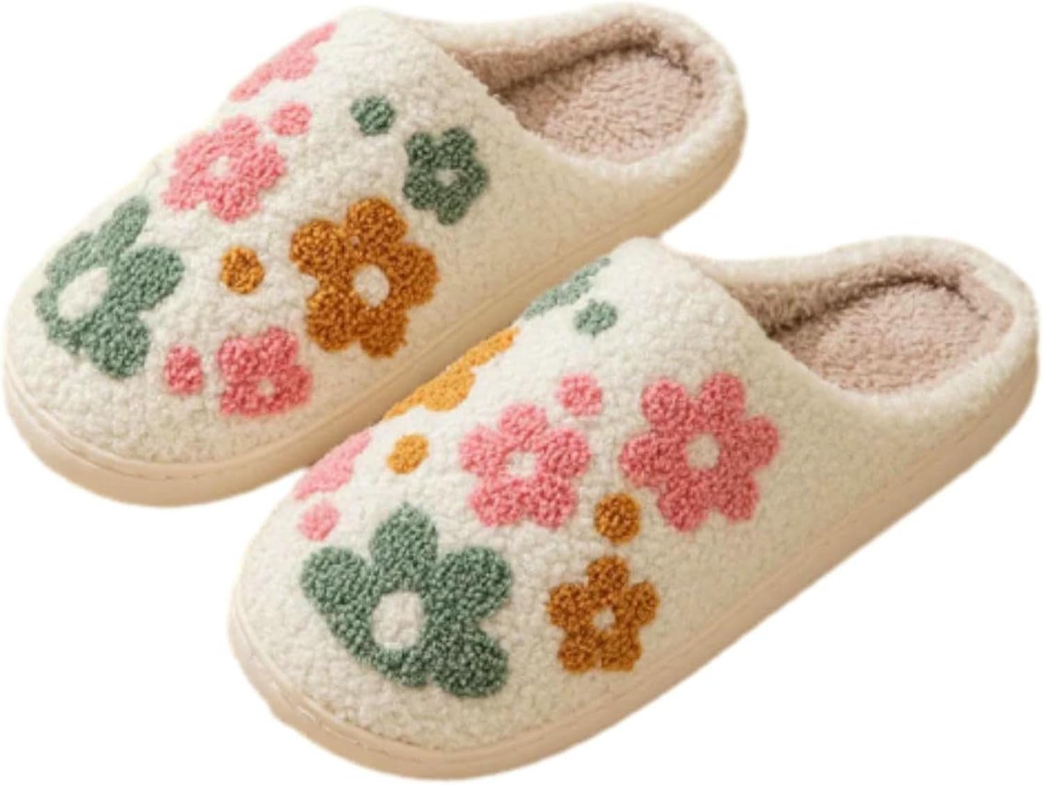 

Женские и мужские зимние милые модные теплые домашние тапочки из мягкого флиса, удобная повседневная обувь для дома Dcehgew, Flowers