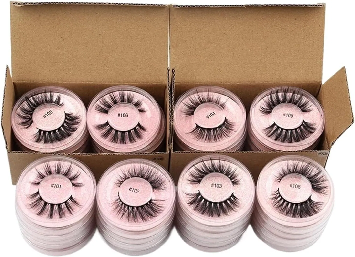 Накладные ресницы UAMOU 3D Mink 100 пар микс