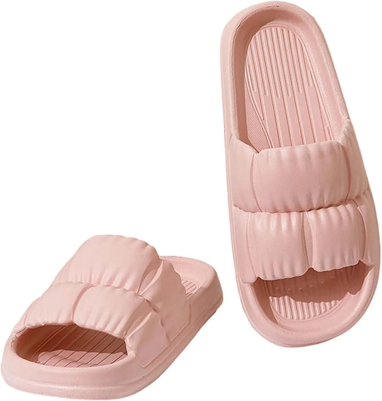 Мужские домашние тапочки Generique, мягкие, удобные, с открытым носком, однотонные, высокие, с низкой посадкой, для дома и улицы, розовый