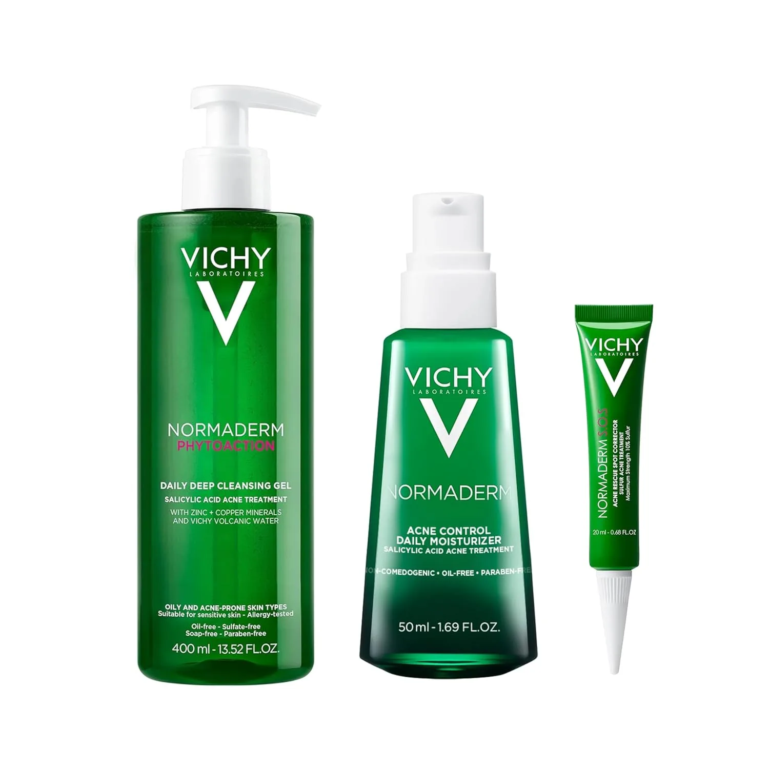 Набор Vichy — Normaderm Daily Acne Face Wash, очищающее средство для лица с салициловой кислотой для жирной и склонной к акне кожи, очищающее
