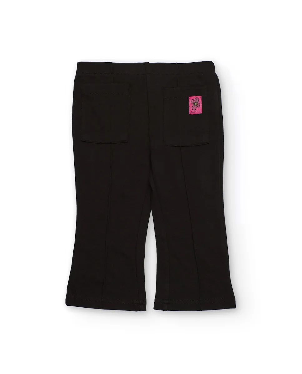 

Детские черные расклешенные брюки с задними карманами Tuc tuc