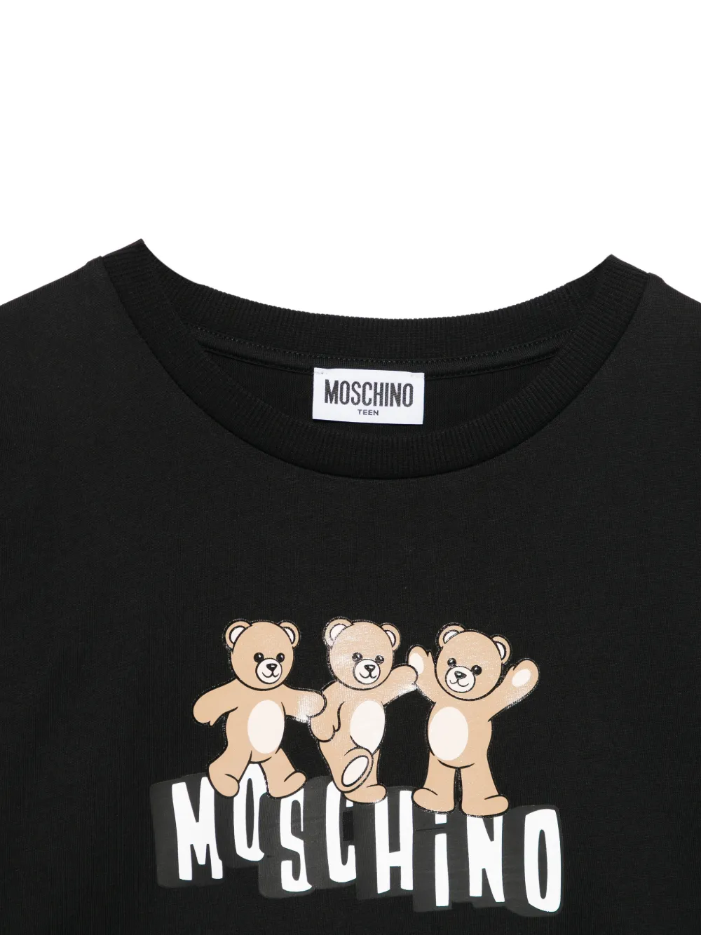 Футболка с изображением Тедди Moschino Kids, черный — фото 3
