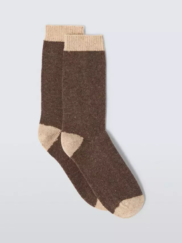 

Носки John Lewis Wool Silk Ankle, цвет mocha/oatmeal
