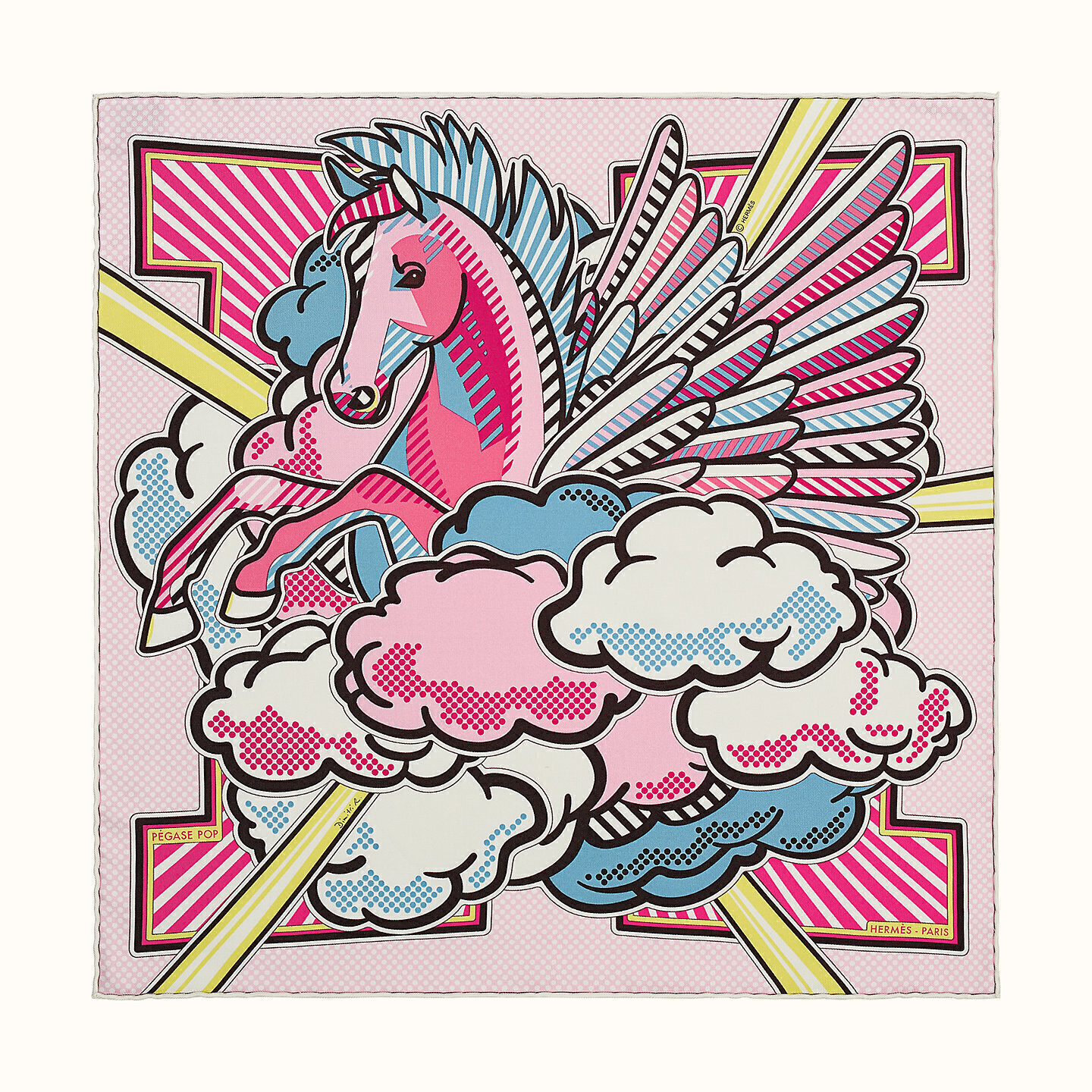 

Шёлковый шарф HERMES розовый женский