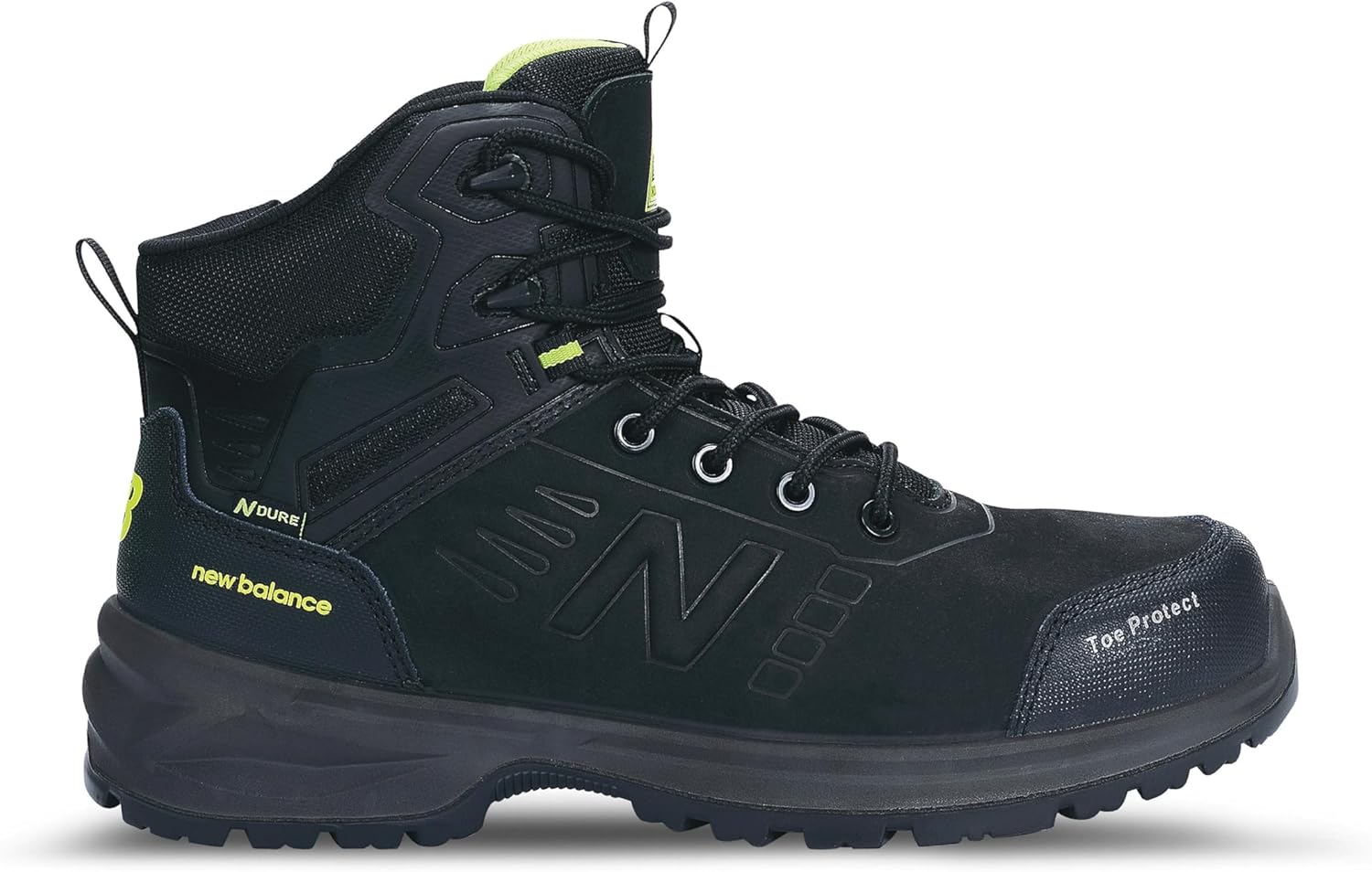 Мужские ботинки New Balance Calibre с композитным носком - EH, PR, противоскользящие кожаные защитные туфли для промышленности и строительства, черный