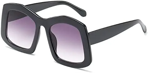 

Большие солнцезащитные очки конфетных цветов для женщин, оранжевые градиентные солнцезащитные очки, женские солнцезащитные очки UV400 MTZJH, Black Double Gray