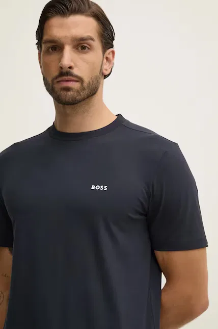 Футболка хлопковая с эластаном Tee BOSS Green, синий