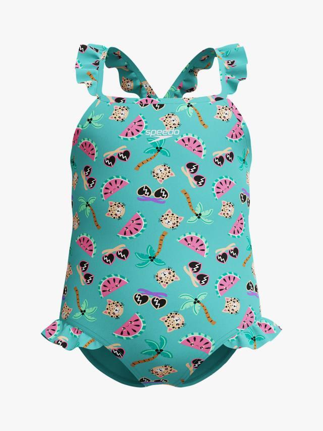 

Детский купальник с тонкими бретелями и рюшами на спине Speedo, Arctic Glass