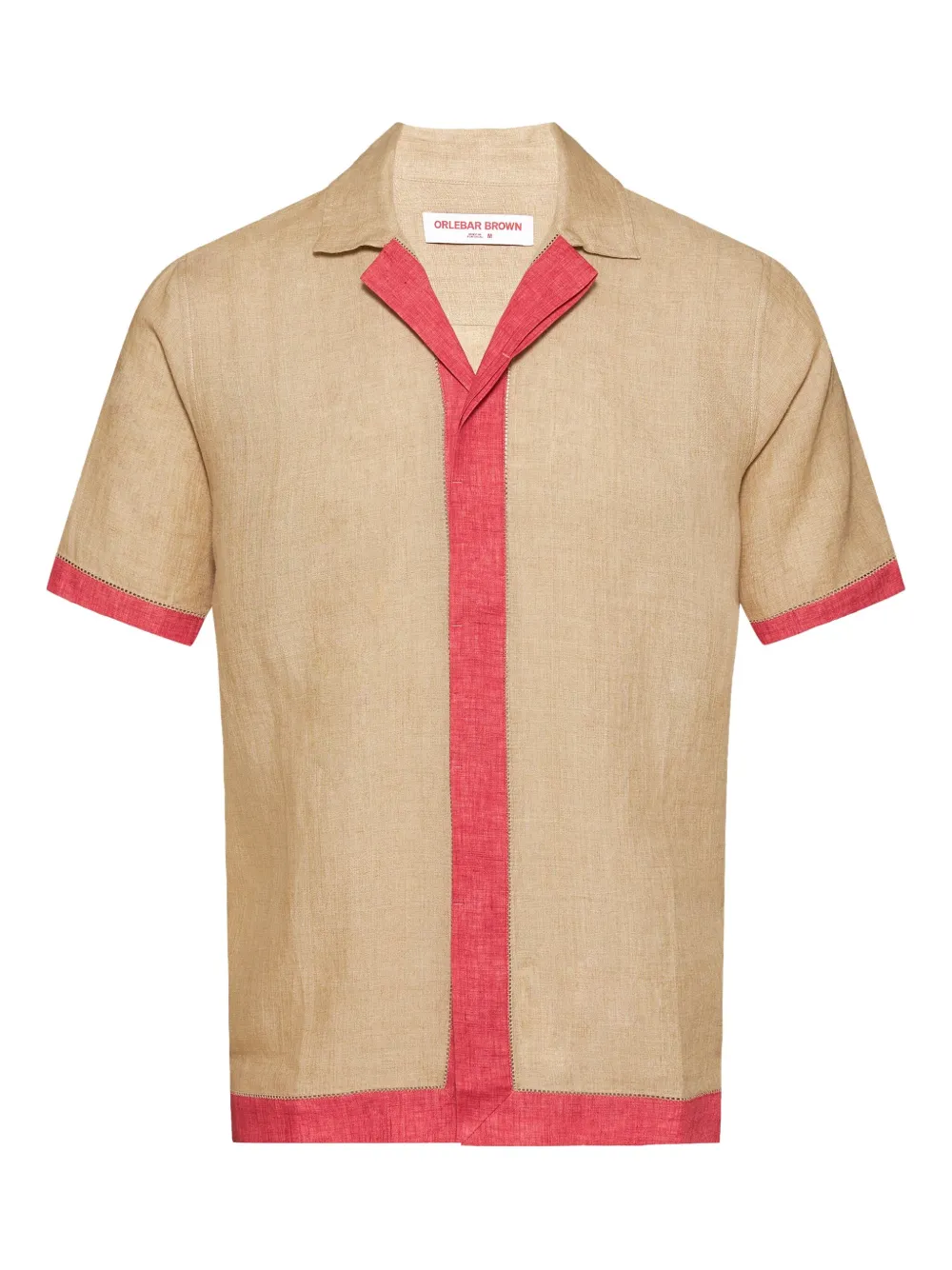 

Рубашка Maitan из льна с контрастной отделкой Orlebar Brown, нейтральный