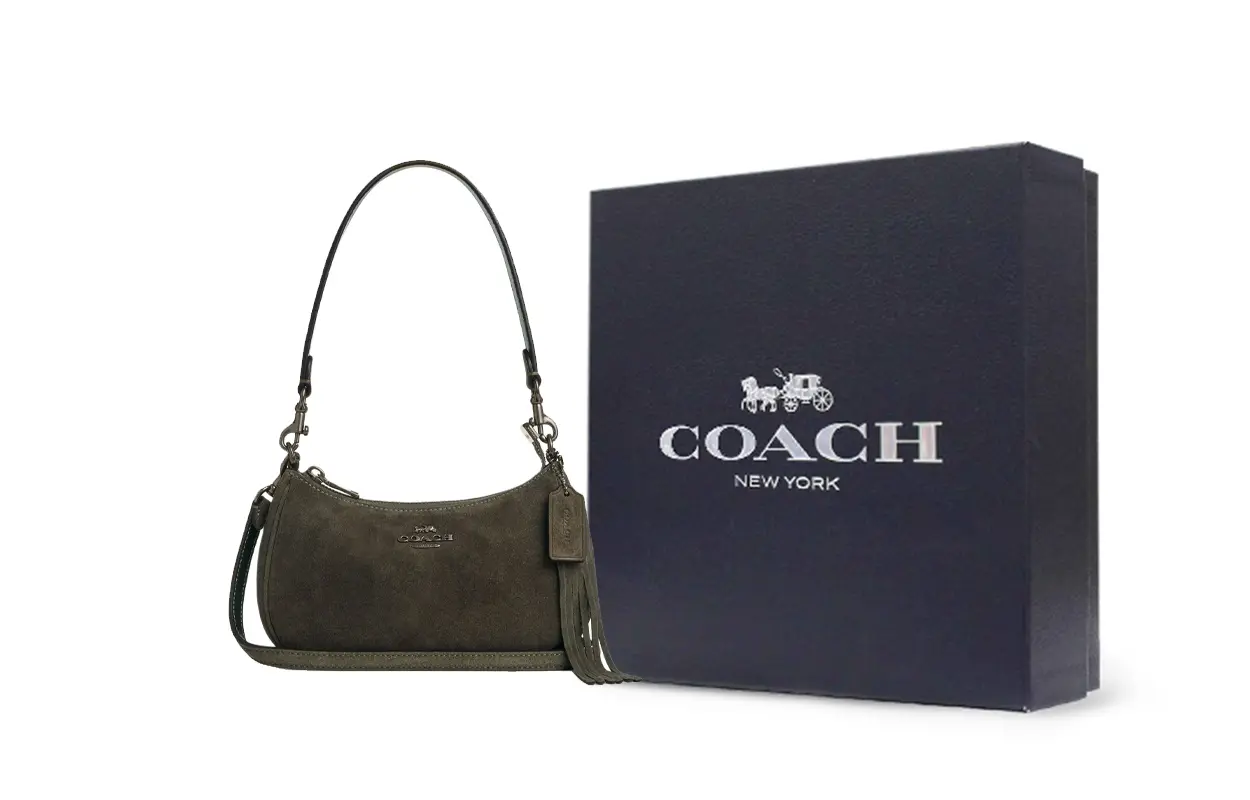 

COACH Армейский зеленый женский миниатюрный кожаный кроссбоди через плечо