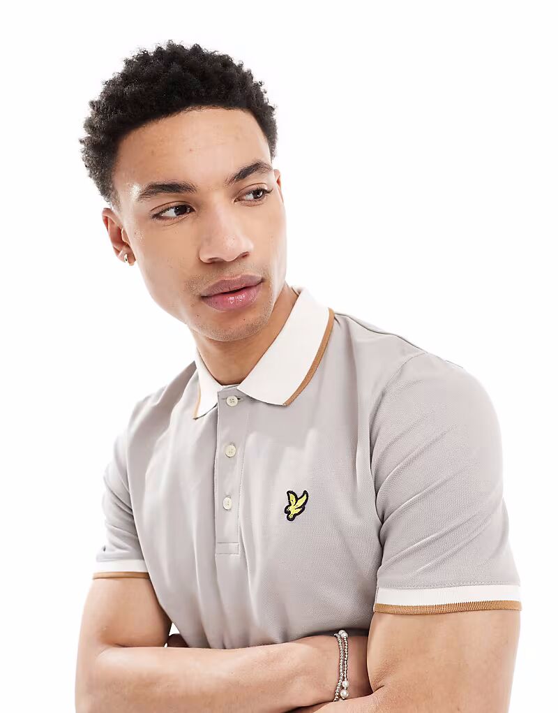 

Рубашка-поло Lyle & Scott Ss с полуоборкой, цвет бледно-серый, x623