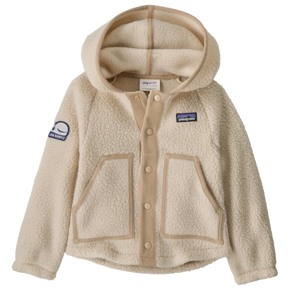 

Детская флисовая куртка в стиле ретро Patagonia, Live Simply Whale Patch: Dark Natural