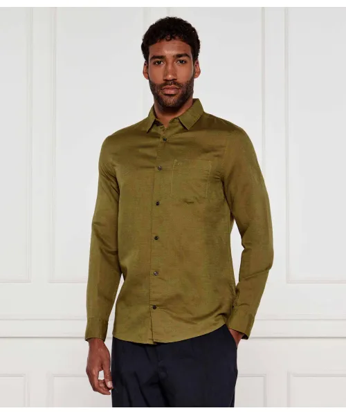 

Льняная рубашка Regular fit Calvin Klein, зеленый