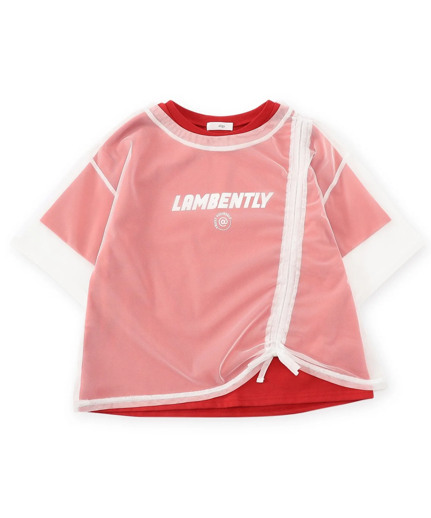 Детский топ с шиллингом и футболкой algy Shirring Chulle Top & T Set красный — фото 2