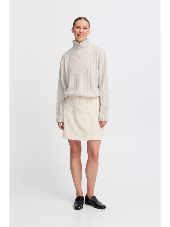 

B. young Вязаный джемпер BYOTINKA с половинной молнией, стандартный крой, цвет «березовый»