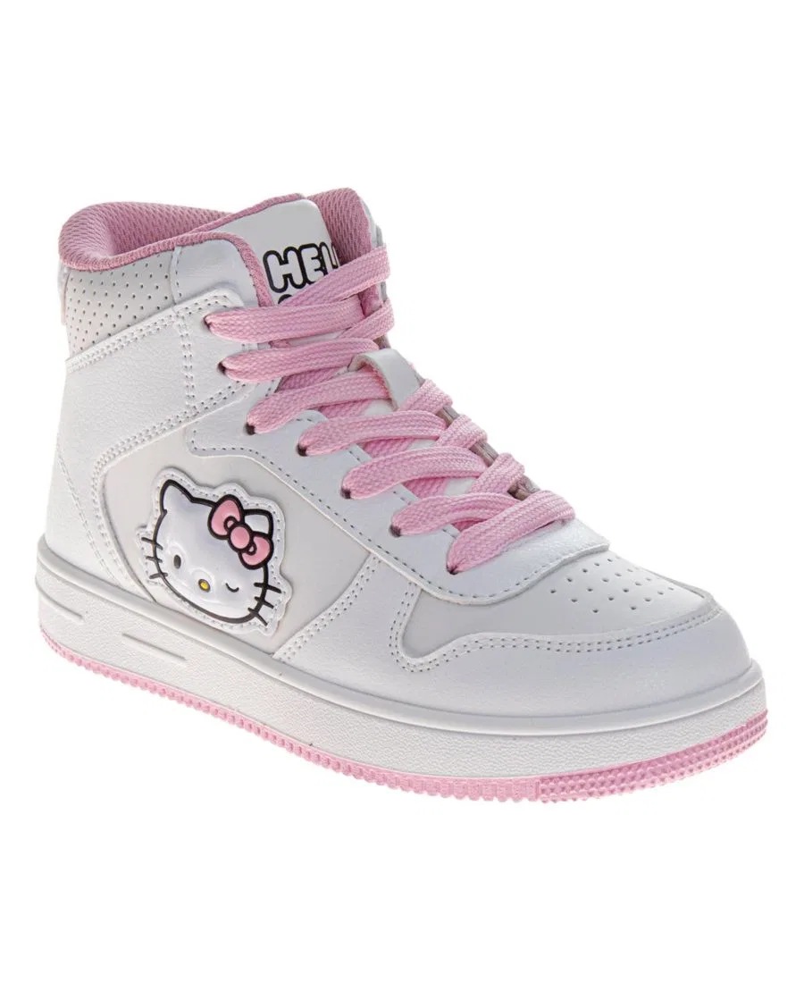 Высокие кроссовки для девочек Hello Kitty, белый/розовый