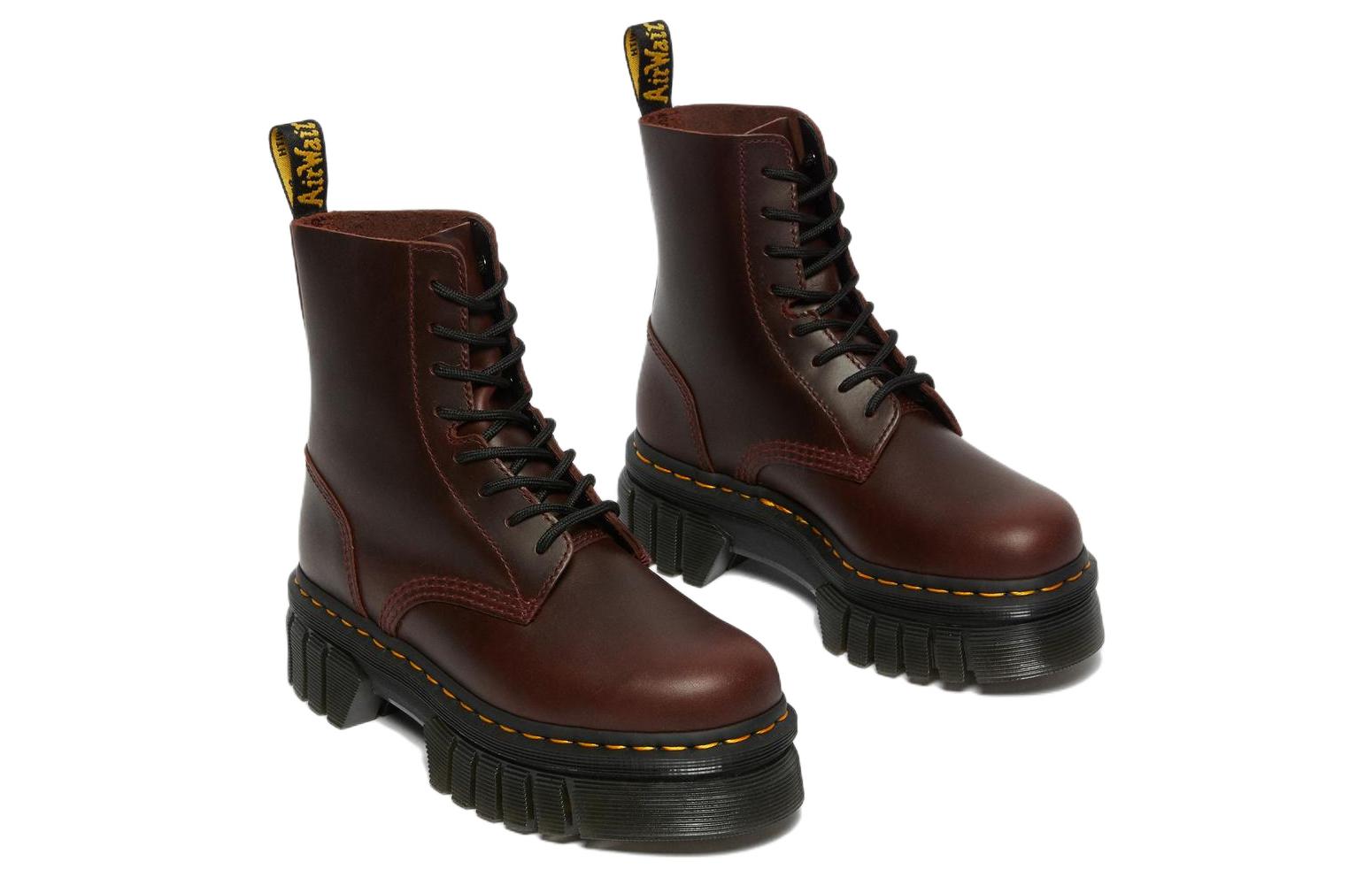 Мужские ботинки Dr. Martens Audrick Brando кожаные на платформе, красно-коричневый — фото 3
