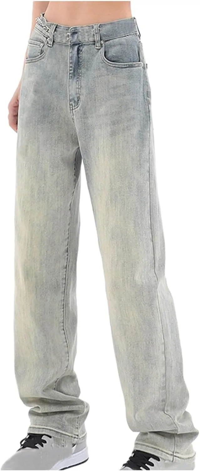 

Женские джинсы wide leg high waisted baggy casual stretchy