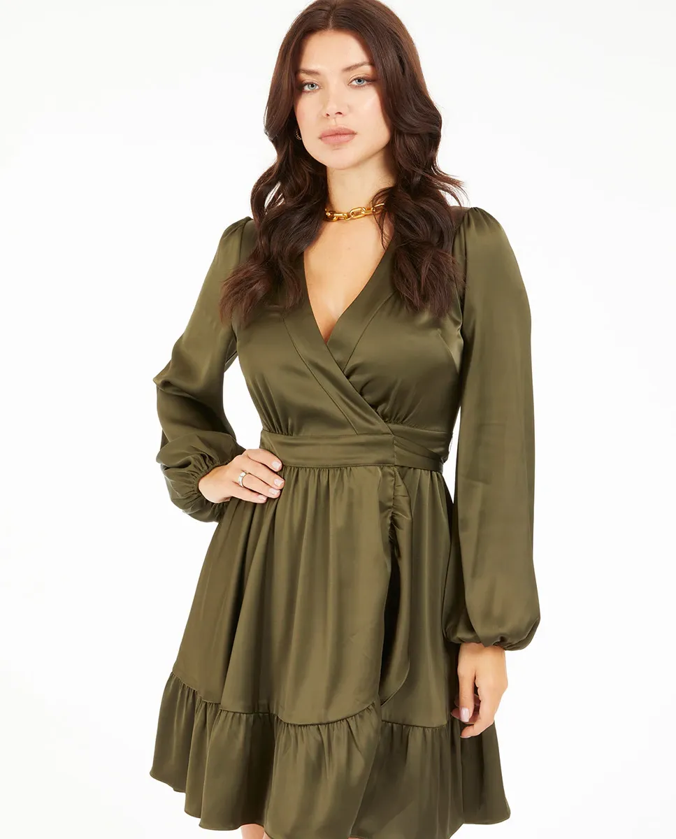 

Женское однотонное мини-платье Marciano by Guess, цвет Verde Militar