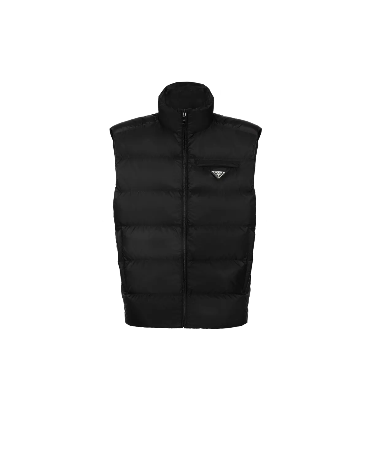 

Стеганый жилет из переработанного нейлона Prada, черный