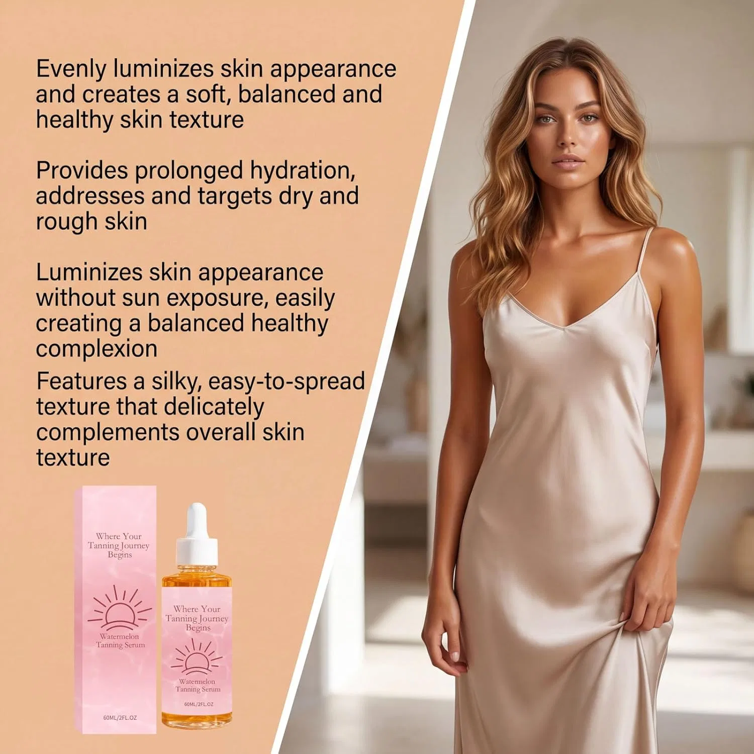 Сыворотка-автозагар Watermelon Tanning Serum для лица и тела, 60 мл Rubu22A — фото 2