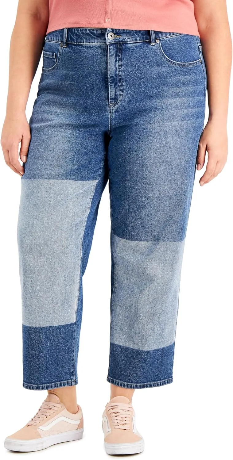 

Style & Co. Plus Size Vintage Patch Mom Jeans