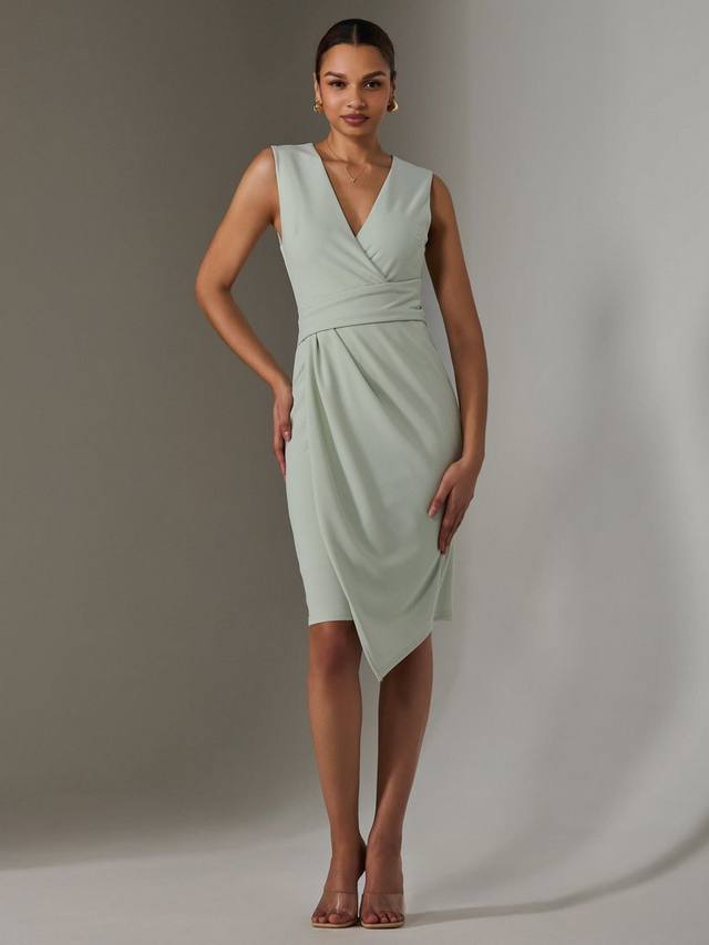 

Платье с асимметричным подолом с запахом Jolie Moi, цвет Light Green