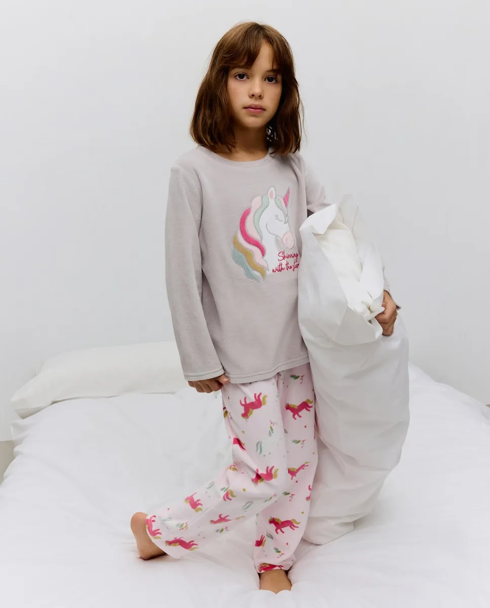 

Полный пижамный комплект в клетку для девочки Cotton Juice, розовый