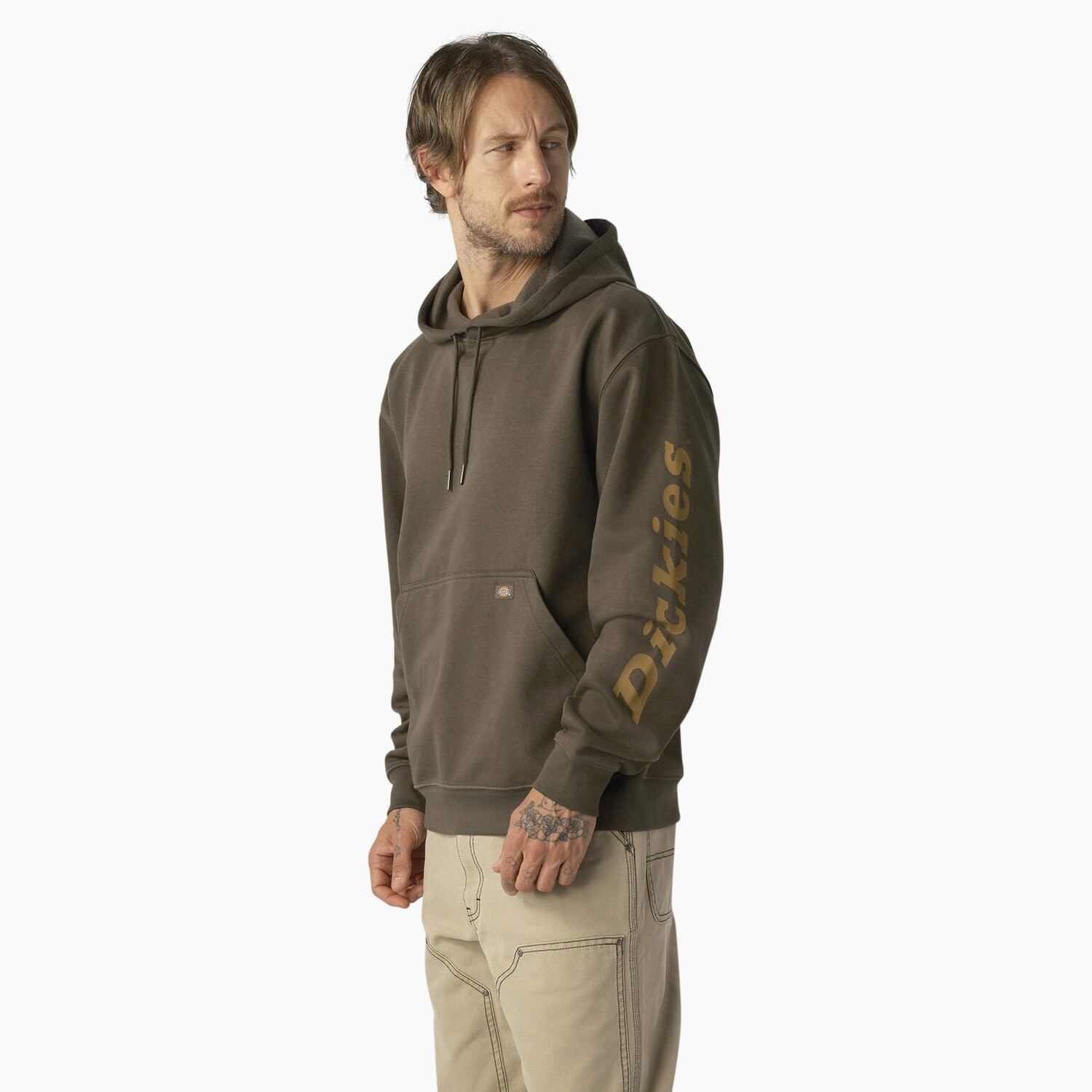 

Толстовка с водоотталкивающим логотипом и рукавами Dickies, цвет Moss Green (Ms)