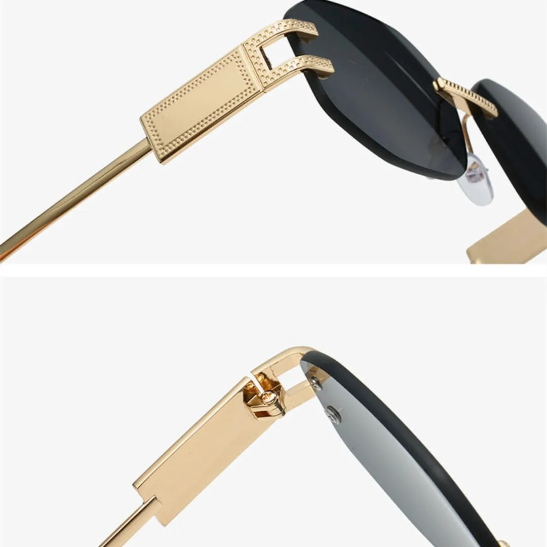 

Модные солнцезащитные очки без металлической оправы с шестиугольным острием для женщин, высококачественная защита от солнца на открытом воздухе TVTBBVV, 1