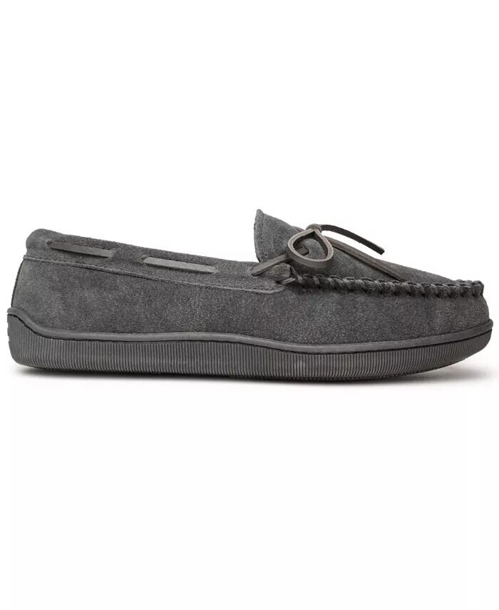 Мужские широкие тапочки на жесткой подошве с ворсовой подкладкой Minnetonka, серый — фото 2