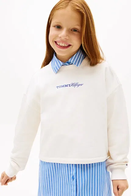 Блуза детская хлопковая Tommy Hilfiger, белый
