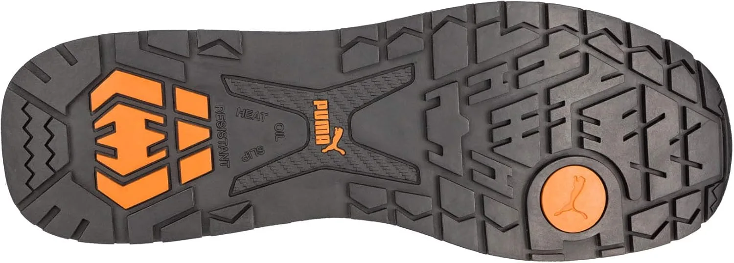 PUMA Safety Cross Twist Mid S3 HRO SRC Отличные ботинки, защитные ботинки с защитным носком. Стекловолокно, защита от электроники, низкое энергопотребление, теплоизоляция, мужские, черный/синий/оранжевый — фото 4