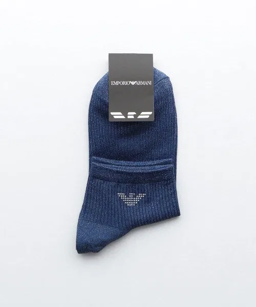 Носки EMPORIO ARMANI с блестками, короткие, оранжевые — фото 4