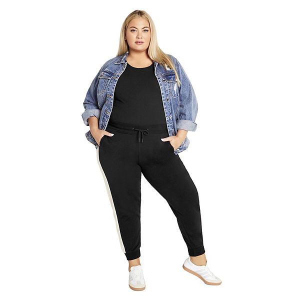 

Женские брюки sweat pant Maddie plus size Avenue, Black Oatmeal