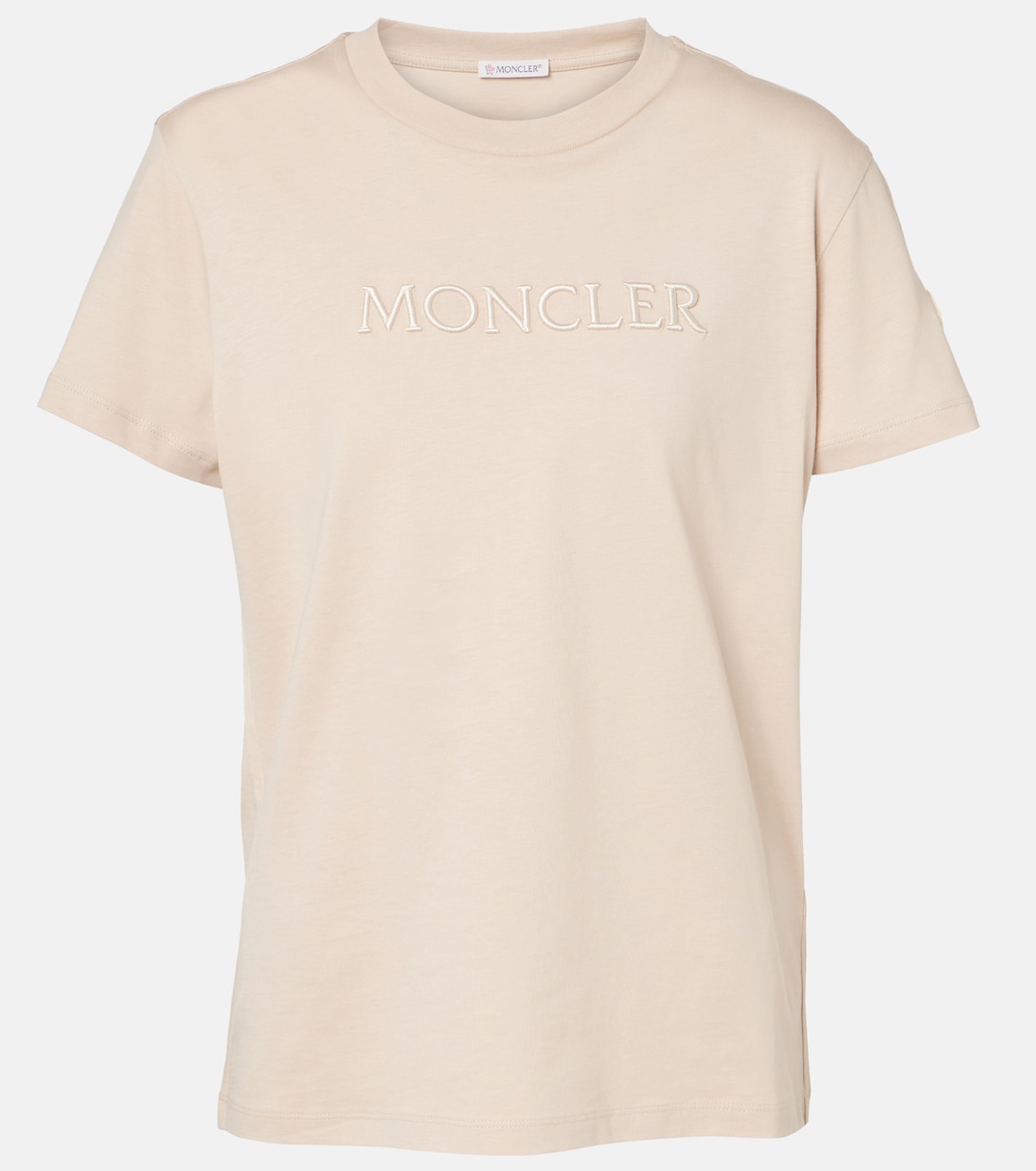 

Футболка из хлопкового джерси с логотипом Moncler, 0 - Beige