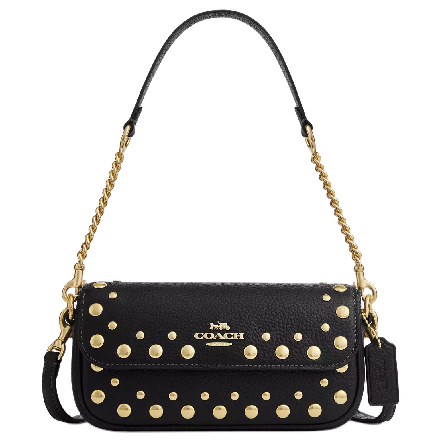 

COACH Сумка через плечо HaileyFlap Delicate Pebble Leather Crossbody Bag, Shoulder Bag Trumpets Women's Black