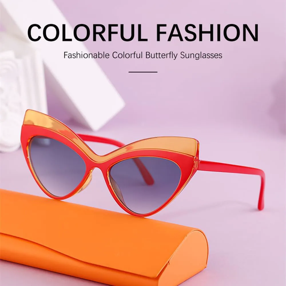 

Женские солнцезащитные очки «кошачий глаз» в крупной оправе, модные, легкие и роскошные, для уличной стрельбы, с солнцезащитным козырьком LVTFCO, Champagne Brown